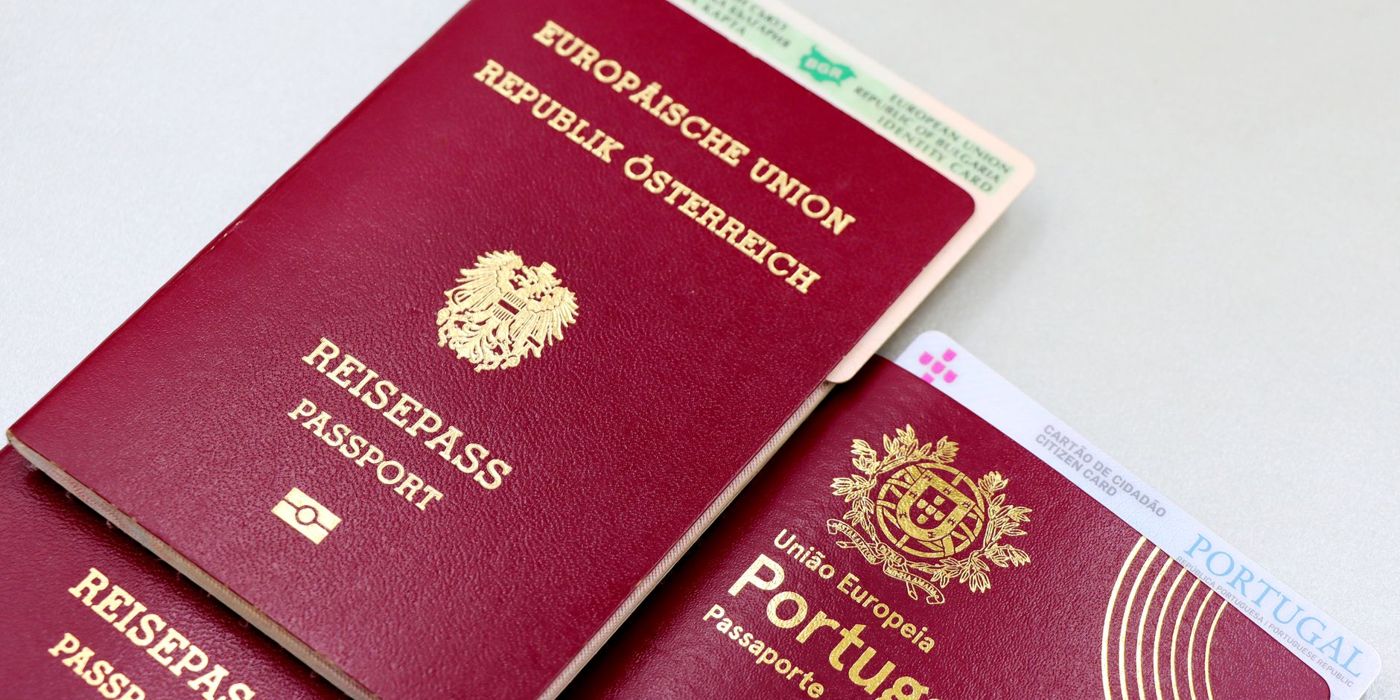 A passport and travel documents