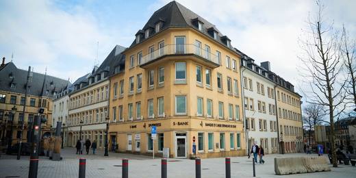 A bank building facade