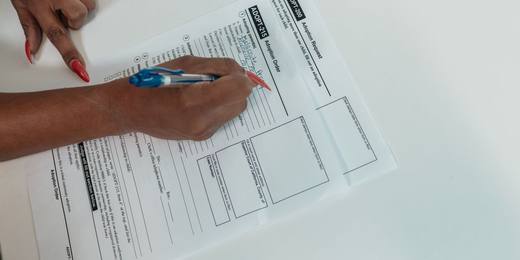 An approved application form